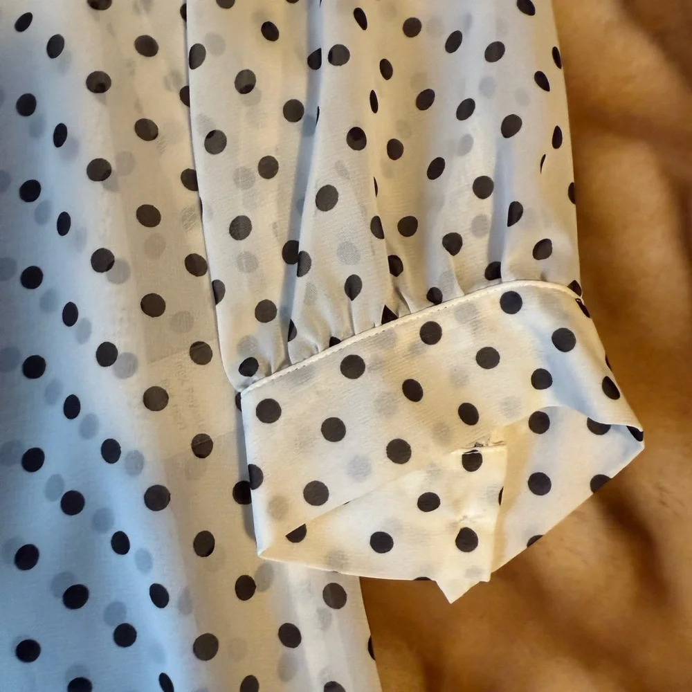 LC Lauren Conrad White Polka Dot Blouse - Picture 10 of 10